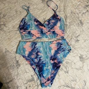 Like new SHEIN cotton candy tie dye bikini high waist